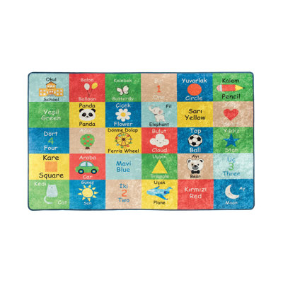 Machine Washable Area Rug, 100% Polyester, 4.6 x 6.2 Feet | Antibacterial, Non-Slip Underside, Pile Height: 0.4 Inches | Durable & Easy Care, Perfect for Living Room, Bedroom, and Dining Areas