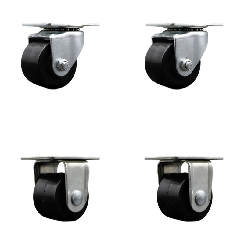 4 Piece Polyolefin Swivel Caster Set with 2 Rigid