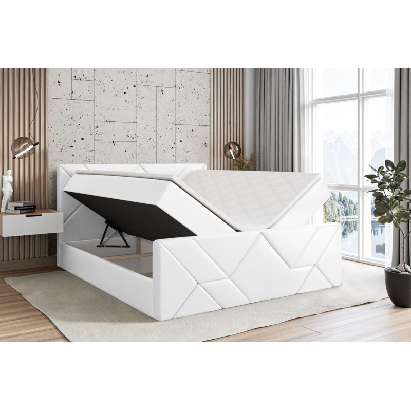 Bed, 180cm W x 200cm L, White