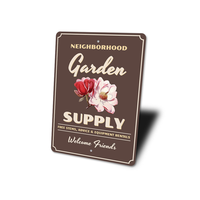 Enseigne de jardin en aluminium, H 18 po x l 12 po x P 0,06 po
