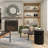 Black Alixia Metal Round Drum End Table-220773466-220773445