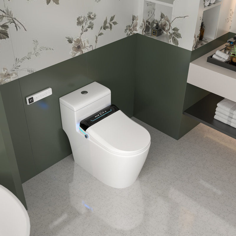 Automatic Electric Smart Bidet Seat with Remote Control, LED Display, Auto Flush, Open and Close