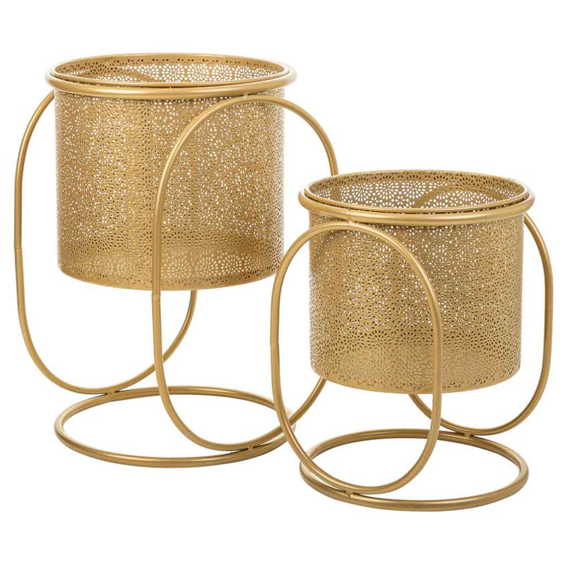 Abdiasis Plant Stand - Set of 2, Gold
