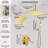 Shower Faucet Set Brushed Gold 12+6"  Rainfall Shower Faucet Set Complete with with Handheld Spray System