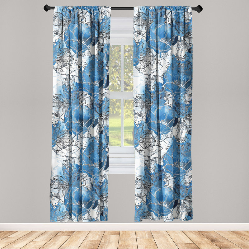 Wilnesha Semi Sheer Curtain Pair, 56" W x 63" H