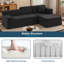 Canapé modulaire en forme de L de 96,5 po de style minimaliste sans assemblage requis Clithoe-1867533628-1867533626
