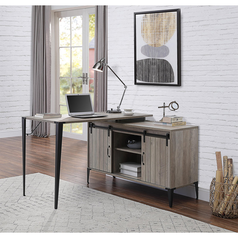 Bureau d'écriture en L moderne, Rustic, H 31 po x l 48 po x P 48 po