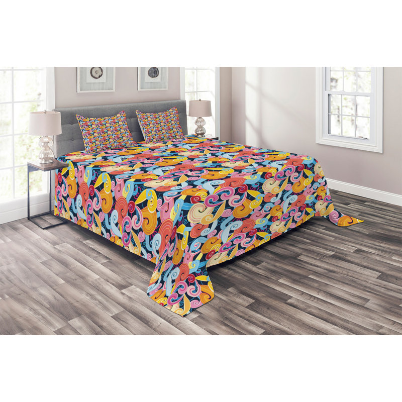 Modern & Contemporary Polyester Coverlet, Queen Bedspread + 2 Shams