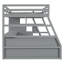 Lit mezzanine double avec 7 tiroirs, 2 tablettes et un bureau-27613219-27613217