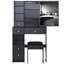 Ensemble de meuble-lavabo compact avec très grand miroir coulissant et rangement haut-570295491