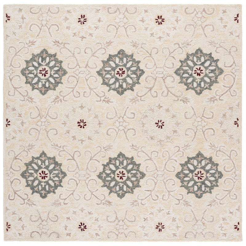 Metro 894 Hand Tufted 85% Wool; 15% Cotton Damask Rug, Square 6'