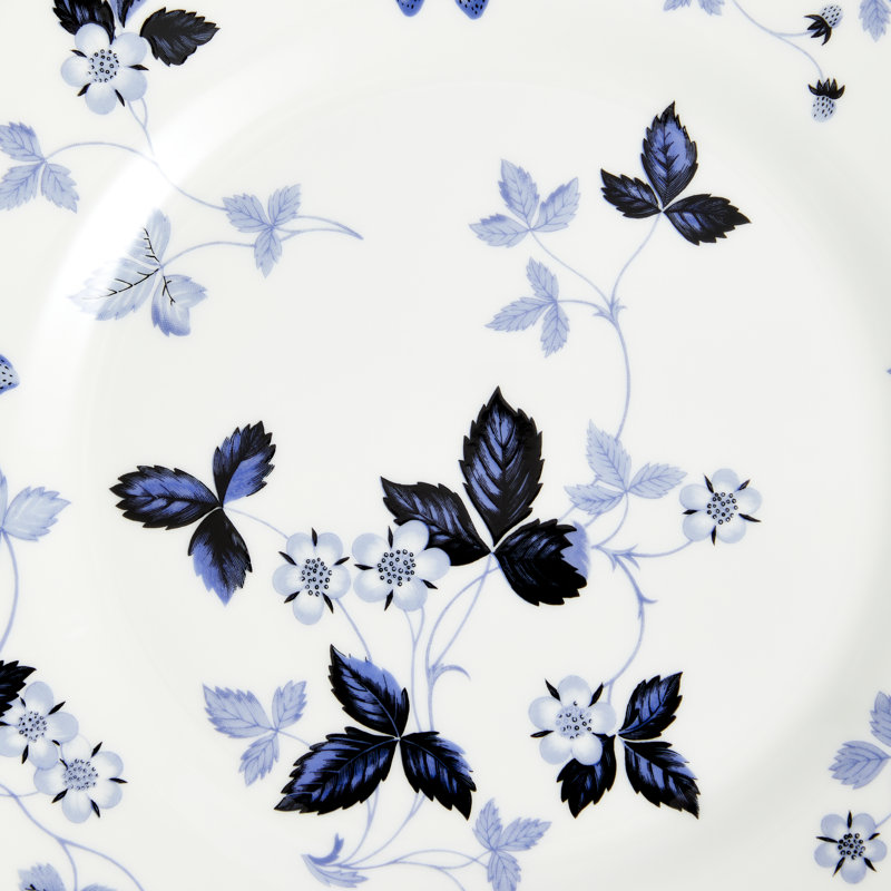 Inky Blue Hand-Painted Porcelain Salad Plate 8.1in