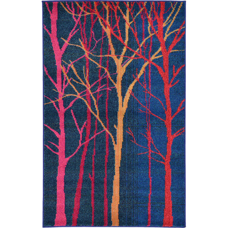 Glenarden Washable Abstract Indoor Rug, Rectangle 3'3" x 5'3"