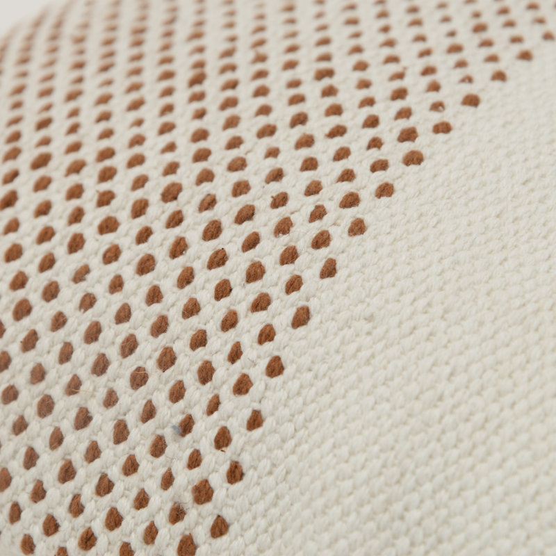 Housse et insert de coussin rectangulaire 100% coton Farina, Ivoire / chameau