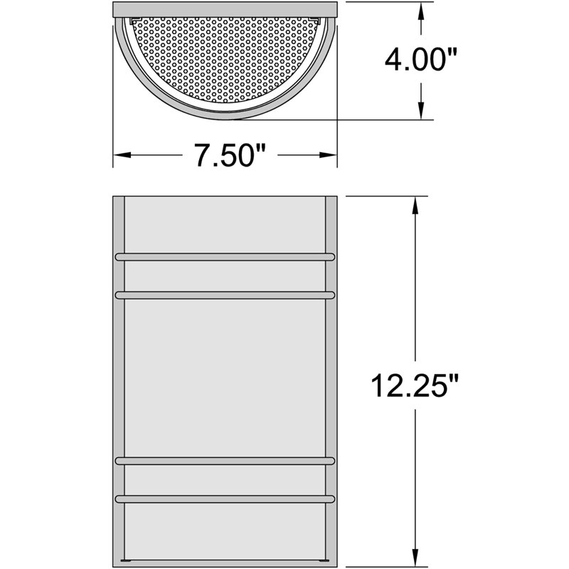 Rogowski Flush Mounted Sconce, SSL, LED, Brushed Steel