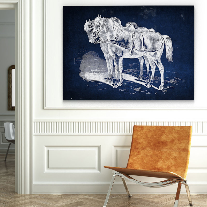 « équin assiette iii », impression, H 18 po x l 27 po x P 1,5 po, Pas de tapis, Toile tendue