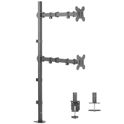 Dual Vertical Monitor Extra Tall Desk Mount