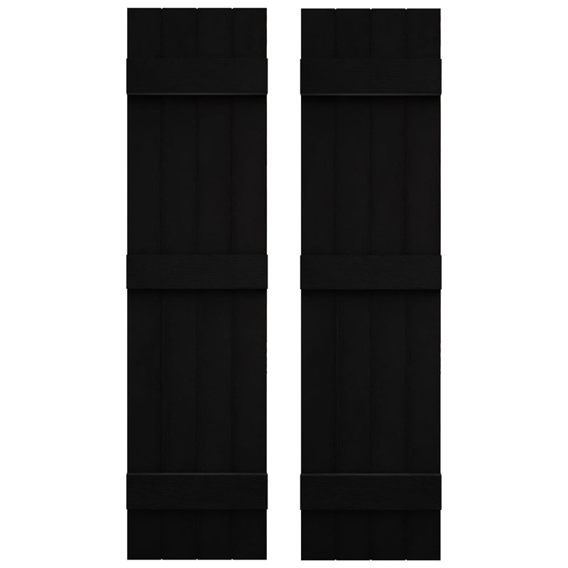 Builders Edge, volets sur mesure TailorMade jointés, volets Board-n-Batten, avec volets à volets, Noir, 65"