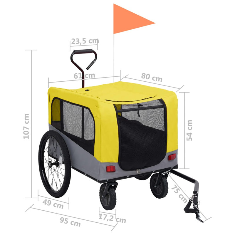 Lydney Collapsible Pet Carrier, Yellow/Grey