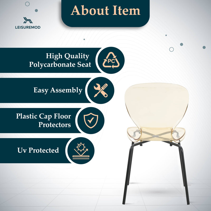 Ensemble de 4 tables de chevet transparentes Edenfield, Ambre