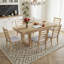  Ensemble de salle à manger à rallonge 7 pièces GatherHaven - Table rustique en bois de 60 à 78 po avec 6 chaises rembourrées-855446982-860112126