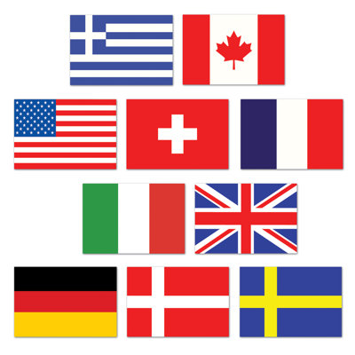 Mini découpes de drapeau international