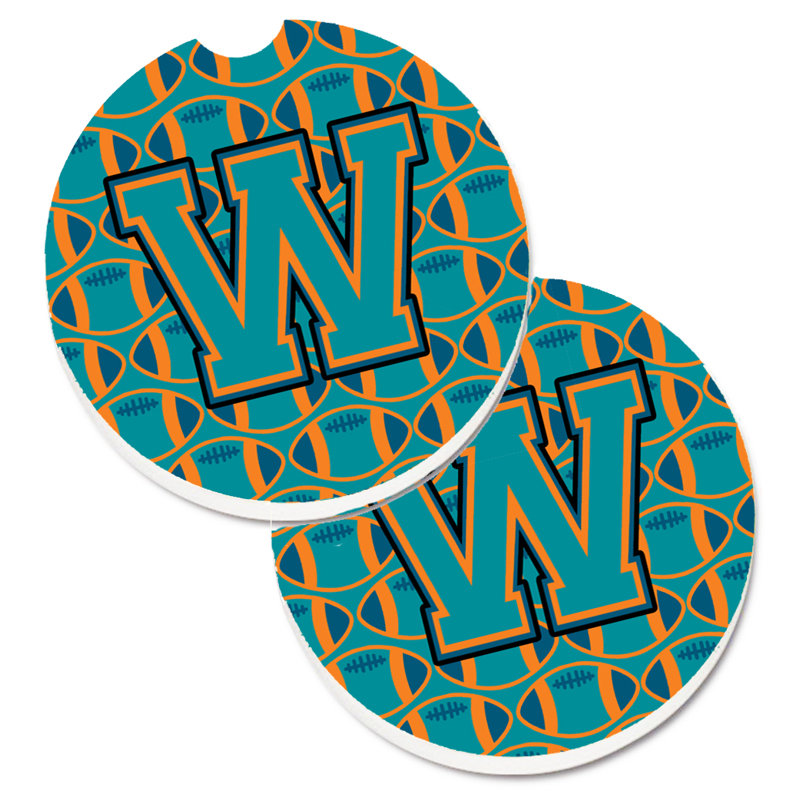 Sous-verre de football, W, Vert/doré