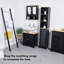 Canterbury Black Freestanding Tall Bathroom Cabinet-193363933