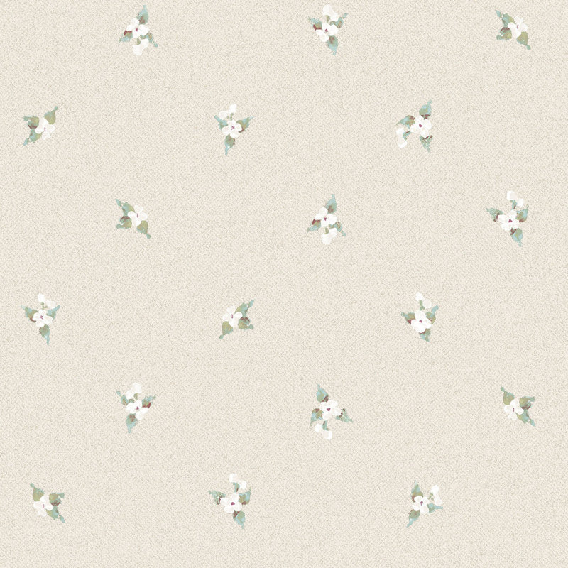 Garretson 1000cm x 52.8cm Satin Wallpaper Roll, Beige/Blue