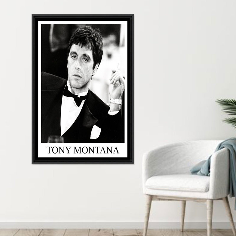 «Scarface Portrait Print», œuvre d'art sur toile de Tony Montana, décor moderne, 1P, 82,7 po H x 47,3 po l