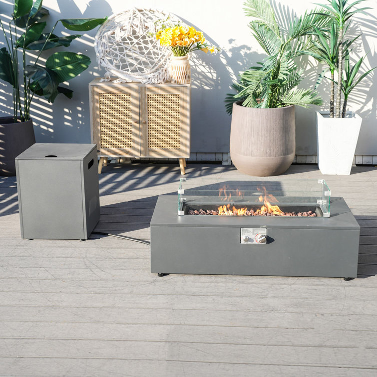 11.81'' H X 42.12'' W Propane Fire Pit Table