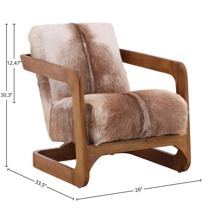 Bautista Goat Hide Occasional Chair, Brown