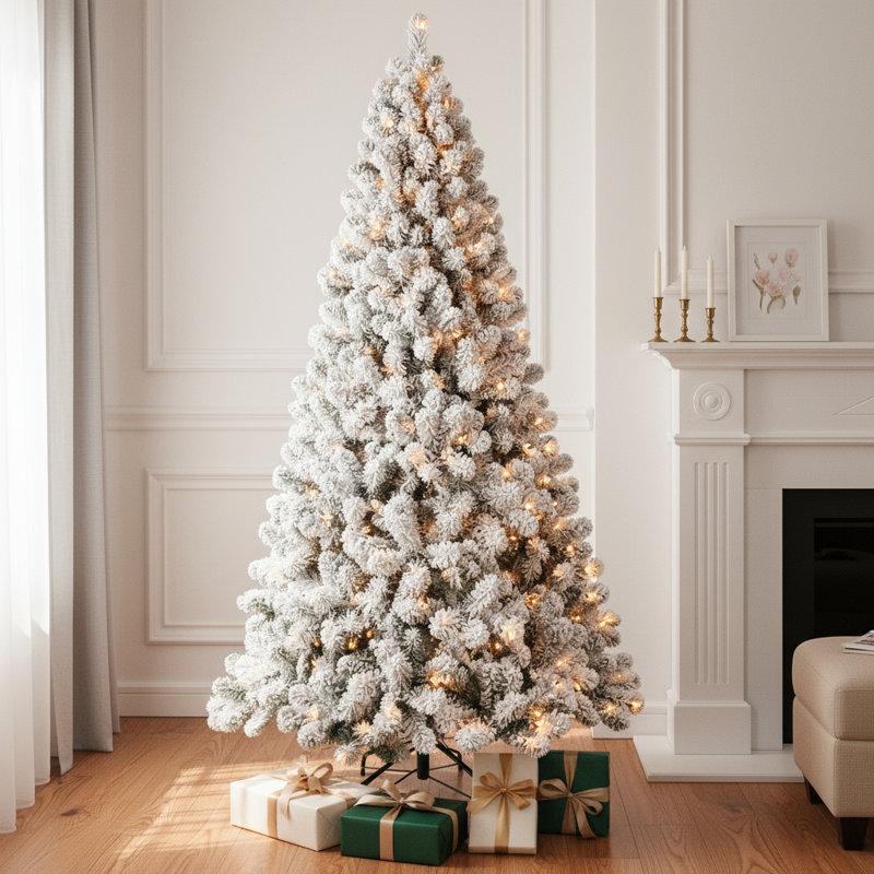 Sapin de Noël enneigé 9 pi