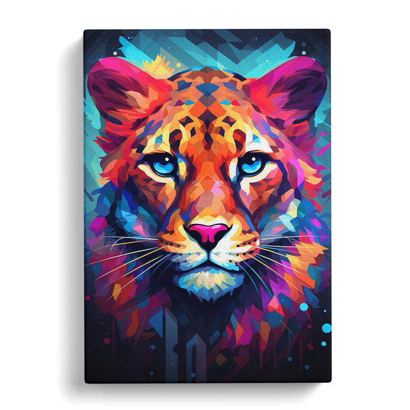 Cheetah Geometric No.3 - No Frame Print, 50cm H x 35cm W x 3cm D