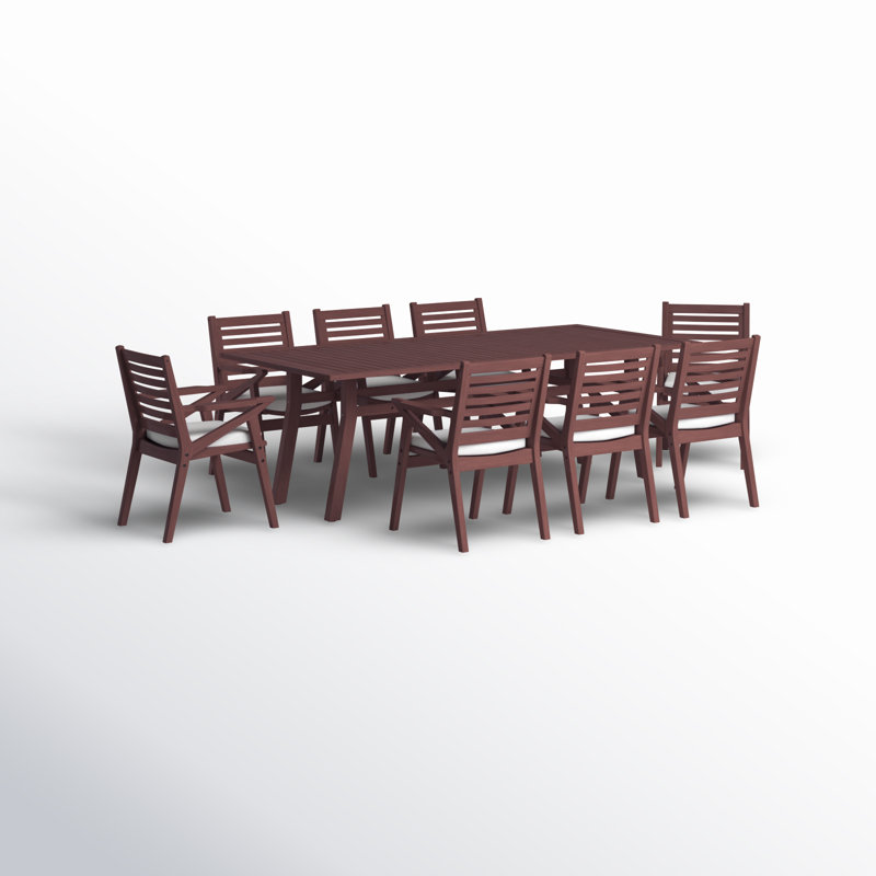 Ensemble de salle à manger rectangulaire pour 8 personnes 90 po Minhaj avec housses de coussin Sunbrella