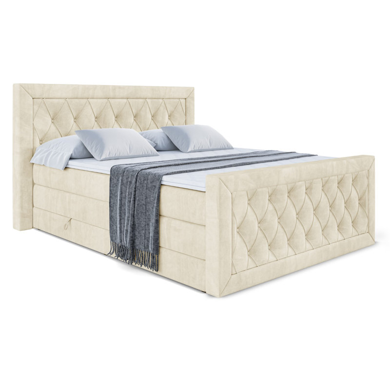 Falkner Bed, 120cm W x 200cm D, Beige
