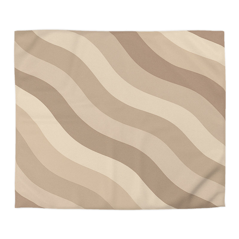 Microfiber Duvet Cover Boho Style, Design 28, King Duvet Cover, Brown/Beige/White