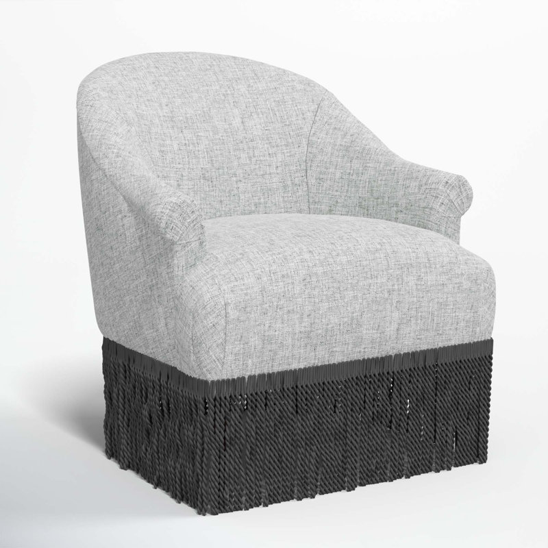 Fauteuil à oreilles Callie, Noir, Lin texturé pierre ponce Zuma