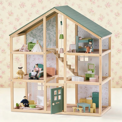Maison de poupée Tiny Land® Sweetwood Evergreen et poupées en bois pour maison de poupée