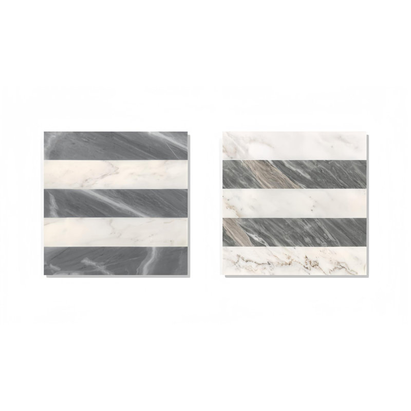 Marbre à jet d'eau 12 * 12, blanc gris 2 couleurs