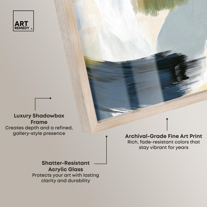 Décoration murale abstraite «Moss Layers II» par Art Remedy, Crème, crème, H 17 po x l 21 po