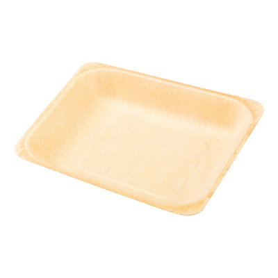 Restaurantware-5.5 x 5.5 Inch Wood Plates, 200 Round Disposable Wooden Plates - Durable, Sustainable, Poplar Wood Dinner Plates, Greaseproof, For Parties, Banquets, Catered Events Or Weddings