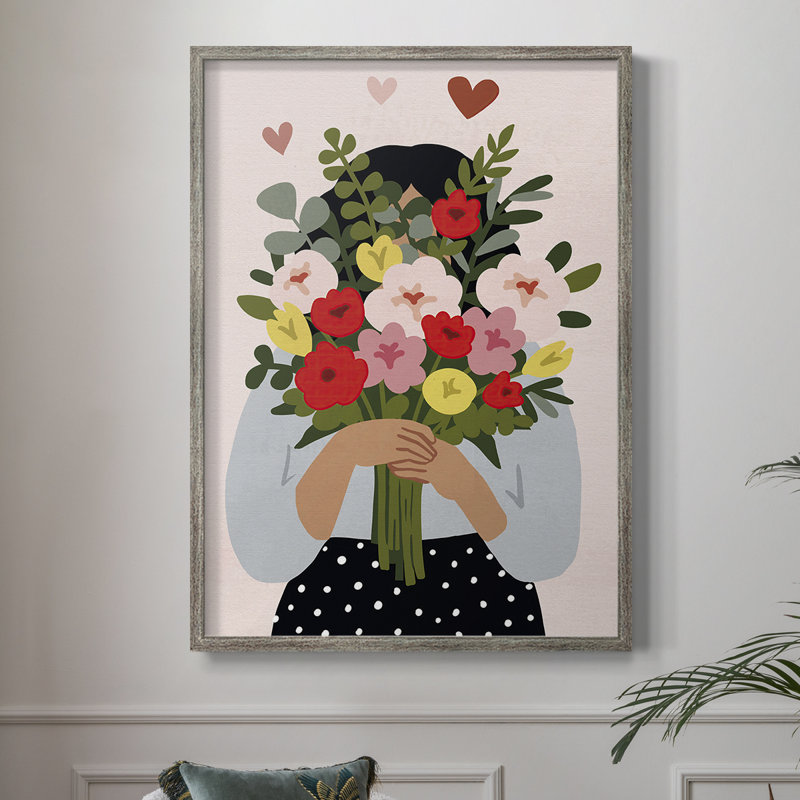 Collection Darling Valentine, reproduction encadrée B - bois massif, H 11 po x l 9 po