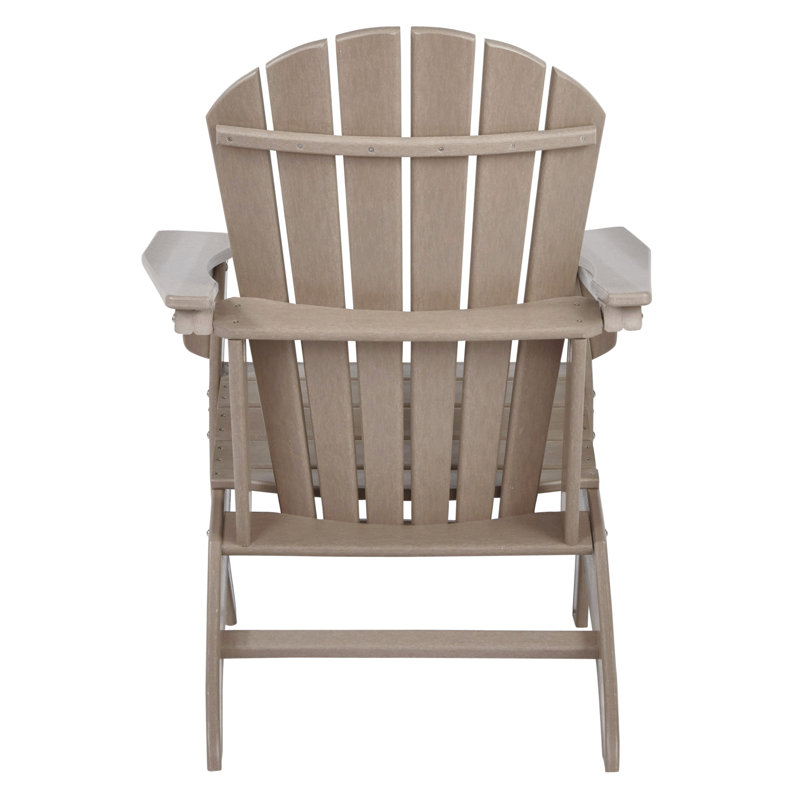 Emory Foldable Outdoor Adirondack Chair, Grayish Brown