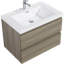 Meuble-lavabo flottant avec lavabo en résine, armoire de rangement murale, tiroirs à fermeture en douceur, finition gris cendré