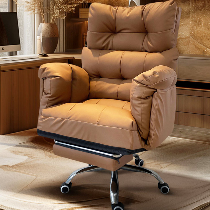 Comfortable Ergonomic Office Chair Executive Chair with Headrest, Coffee
