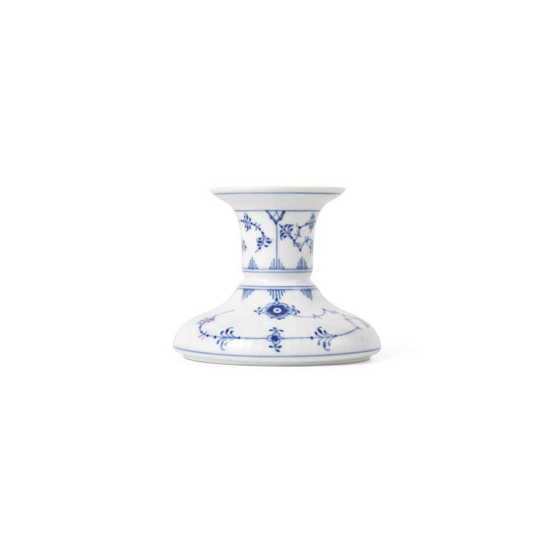 Royal Copenhagen Blue Fluted Plain Candle Holder 2.95", 2.95" H x 3.54" W x 3.54" D