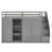 Functional Loft Bed With 3 Shelves, 2 Wardrobes And 2 Drawers,  Ladder With Storage, No Box Spring Needed, Grey-2047009056