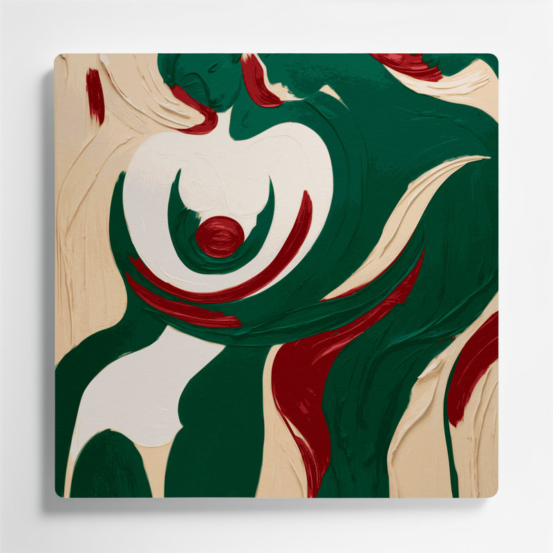 Art mural abstrait en métal vert 78, H 12 po x l 12 po