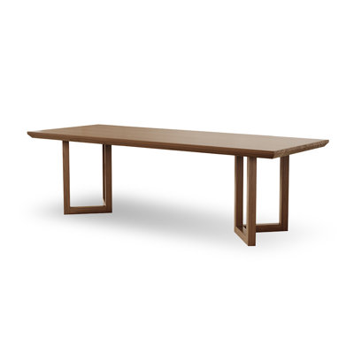 Brown Rectangular Solid Wood Dining Table